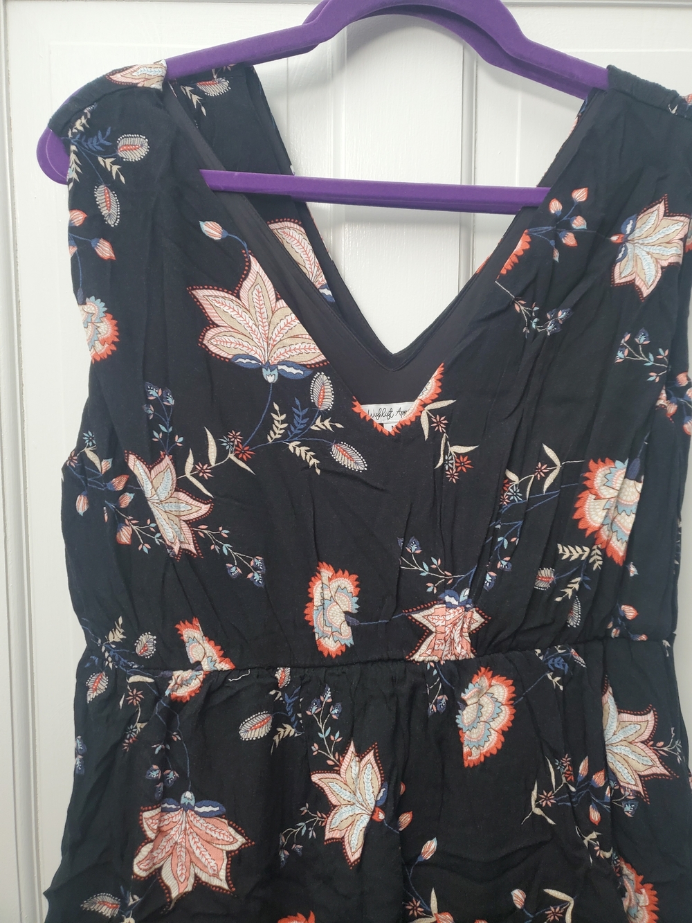 Sleeveless Black Floral Tiered Maxi Dress. NWOT . sizes S & M - Picture 4 of 5